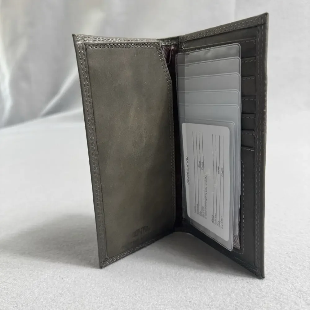 NCAA LSU Zep-Pro Leather Long Wallet Checkbook Cover Roper Tigers Gray Tiger NIB
